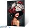 Beautiful Woman With Flower Hat Paint by Numbers for Adults Black Background Female Body and Flower Head Painting by Numbers Flower Nordic Style Acrylic Oil Painting Set without Frame 16''W x 20''H